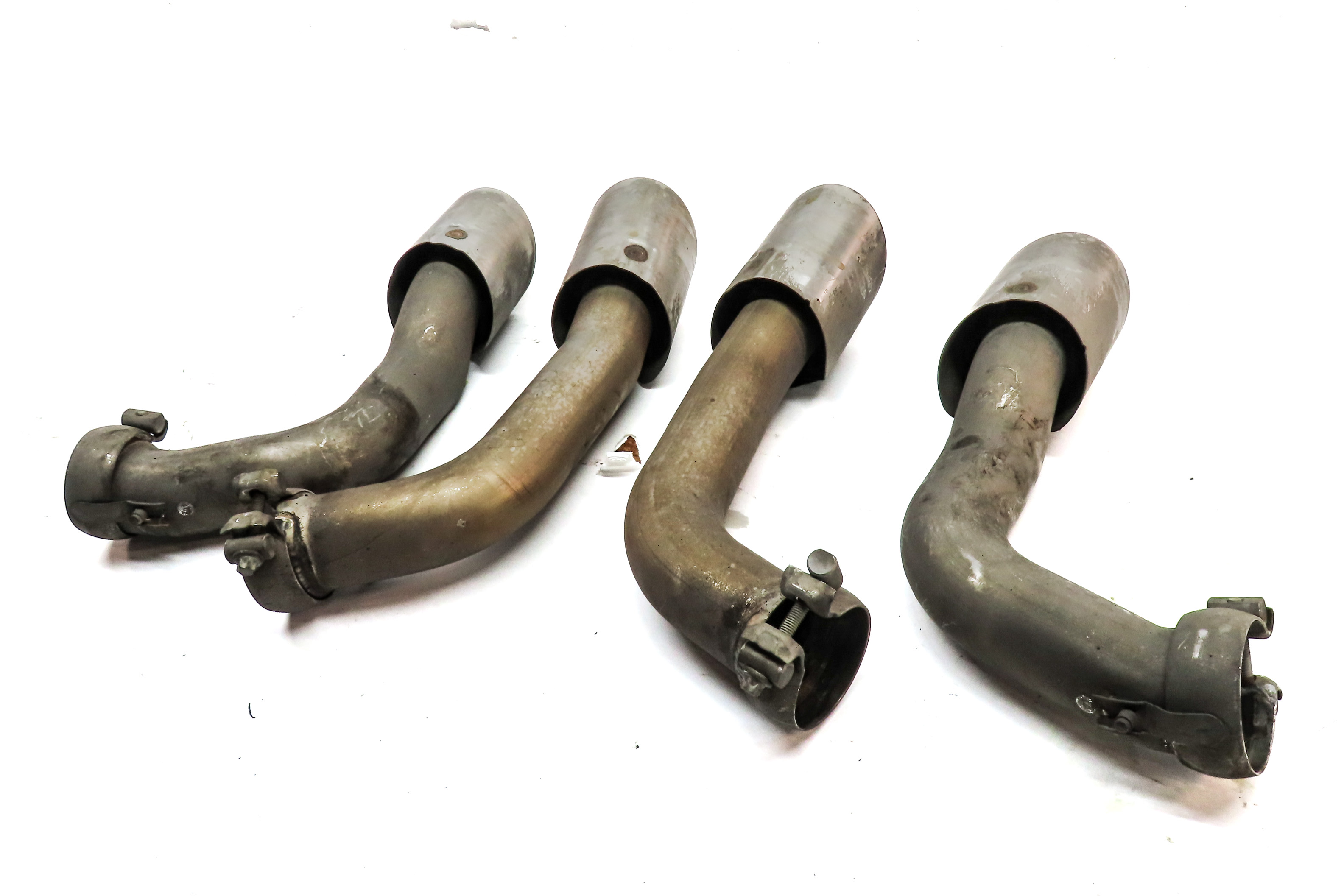 11-16 PORSCHE CAYENNE HYBRID (958) REAR LEFT & RIGHT MUFFLER EXHAUST TIP SET-4 — exact item pictured